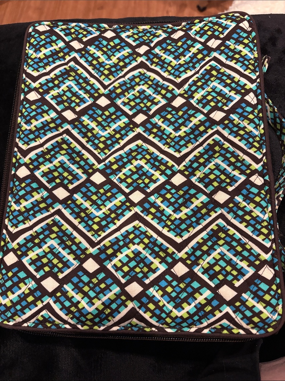 Vera Bradley Blue Teal Lime Quilted Laptop Sleeve